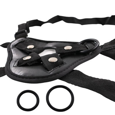 Lesbische draagbare BDSM set zwarte rubber dildo broek voor mannen band op broek
