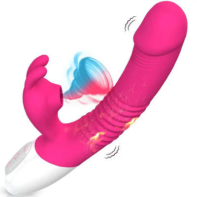 300g USB oplaad vibrator seks speeltje roze konijn persoonlijke massager verwarming pushing
