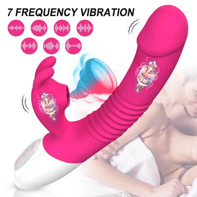 300g USB oplaad vibrator seks speeltje roze konijn persoonlijke massager verwarming pushing