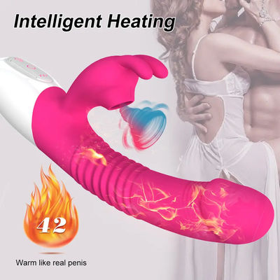 300g USB oplaad vibrator seks speeltje roze konijn persoonlijke massager verwarming pushing