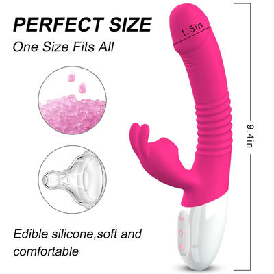 300g USB oplaad vibrator seks speeltje roze konijn persoonlijke massager verwarming pushing