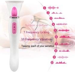 50dB Vrouwelijke Sex Vibrators Seks Vibrator Speelgoed Vrouwelijke Tong Dildo Verwarming Nippel Sucker
