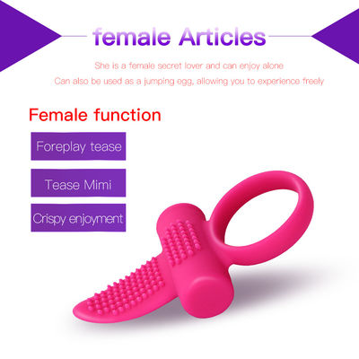 Roze CE Vibrating Tongue Ring Clitoris Dildo Ring Vibrator 85.8mm X 46.3mm X 8.2mm