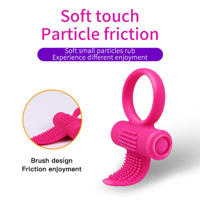 Roze CE Vibrating Tongue Ring Clitoris Dildo Ring Vibrator 85.8mm X 46.3mm X 8.2mm