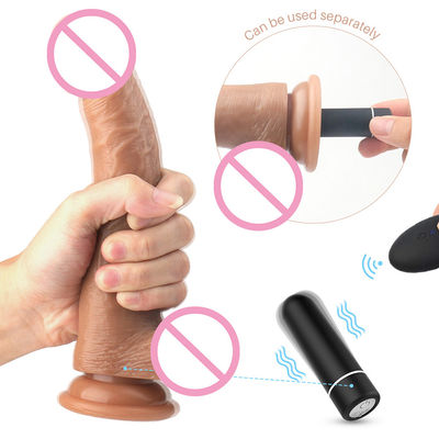 Vrouwen Vibrator voor seks op afstand Plastic Penis Seks Speelgoed Vibrating Dildo Silicone Rubber