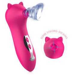 Klepplaat vibreert Roze kat vibreerder Clit zuig vibe