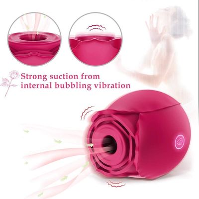 Rood schattig vagina zuigen tong zuigen vibrator roos vibrator seksspeeltje