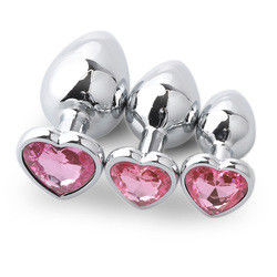 Extremo Roze Seks Roestvrij staal Anaal Plug Grote kont Plug Hart Cola speelgoed Set