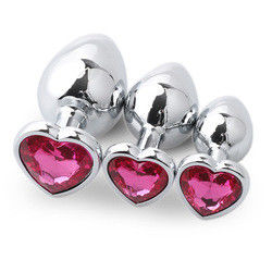 Extremo Roze Seks Roestvrij staal Anaal Plug Grote kont Plug Hart Cola speelgoed Set
