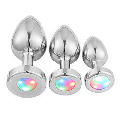 Sexy draagbare mannen masturbatie speelgoed kont plug Light Up Led flitsend licht