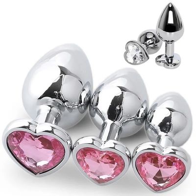 Hartvormig Man Masturbatie Speelgoed Vibrerende Kont Dildo Meerdere Kleuren Metalen Kont Speelgoed