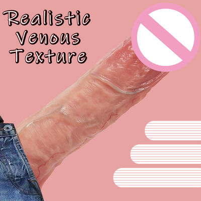 418 g bruine vlees siliconen dildo zachte ROHS realistische penis man en vrouw dildo