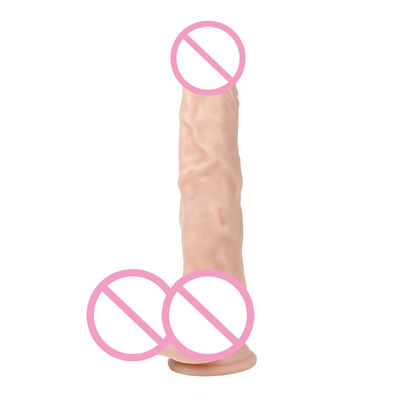 Pvc bruin mannelijk realistische dildo grote siliconen dildo sterke zuigbeker handen vrij