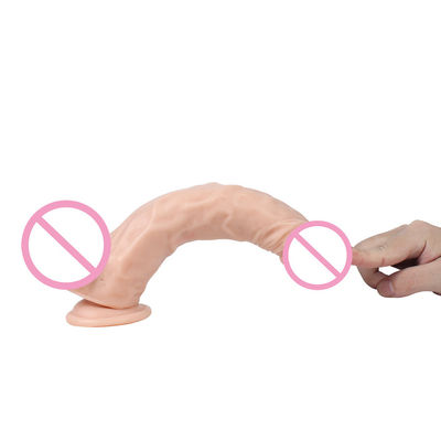 Pvc bruin mannelijk realistische dildo grote siliconen dildo sterke zuigbeker handen vrij