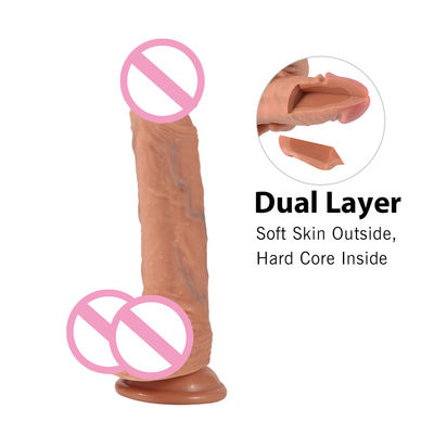 Bruin Flesh Echt Silicone Vrouwen Dildo Seks Man Penis Speelgoed ROHS