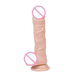 21.5 x 4cm 350g Liquid Silicone Dildo Bruin Flesh Hyper Realistische Dildo Voor Vrouwen