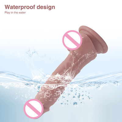 XS-WBB10018 Penis Man Realistisch Dildo Liquid Soft Silicone Rubber Seks Speelgoed Voor Vrouwen Sterke Zuigbeker Handen-F
