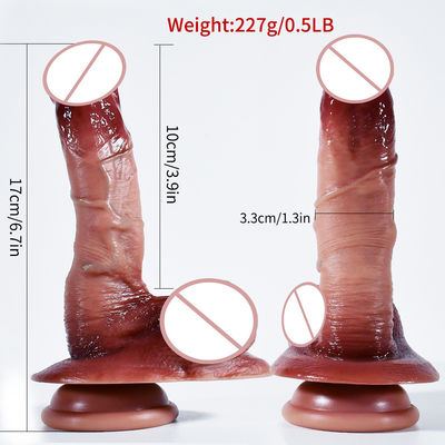 6.7 inch kleine realistische dildo 227g bruine siliconen dildo voor vrouwen