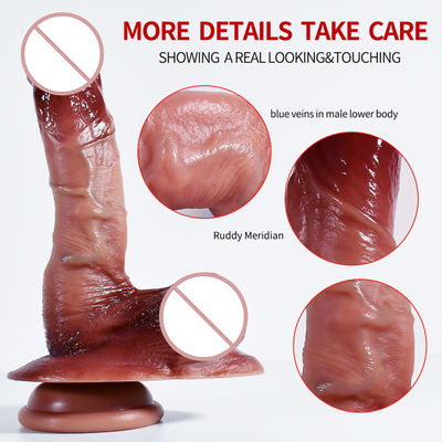 6.7 inch kleine realistische dildo 227g bruine siliconen dildo voor vrouwen