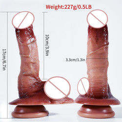 6.7 inch kleine realistische dildo 227g bruine siliconen dildo voor vrouwen
