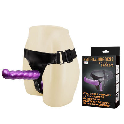 498g Dubbele realistische dildo band op dildo met gordel gebonden harnas