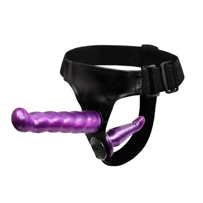 498g Dubbele realistische dildo band op dildo met gordel gebonden harnas