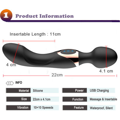22cm Persoonlijke Vrouwen AV Wand ODM 300g Clit Vibrator Oplaadbare Wand Massager