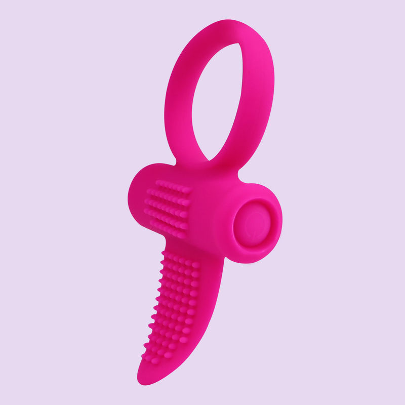 Roze CE Vibrating Tongue Ring Clitoris Dildo Ring Vibrator 85.8mm X 46.3mm X 8.2mm
