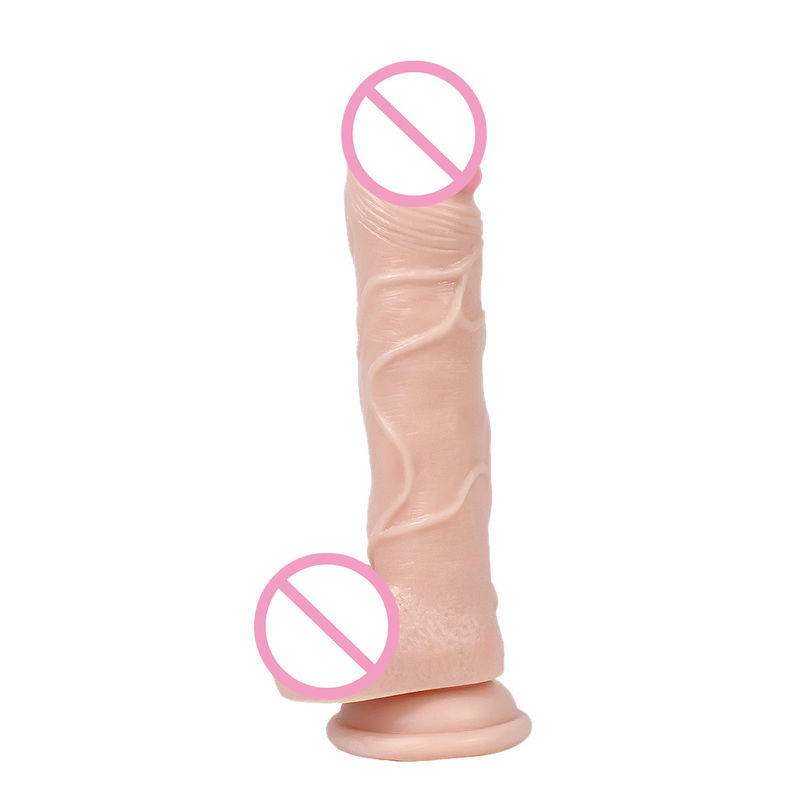 21.5 x 4cm 350g Liquid Silicone Dildo Bruin Flesh Hyper Realistische Dildo Voor Vrouwen